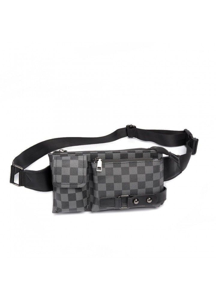  wholesale new bag personality new fashion brand lattice chest bag couple street shoulder bag waist bag mobile phone bag