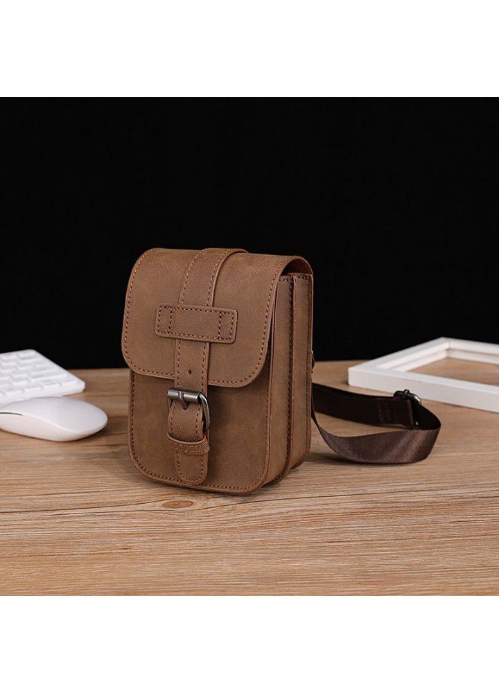  new men's Korean version leisure fashion waist bag small bag PU leather outdoor travel wear small bag wholesale one for distribution