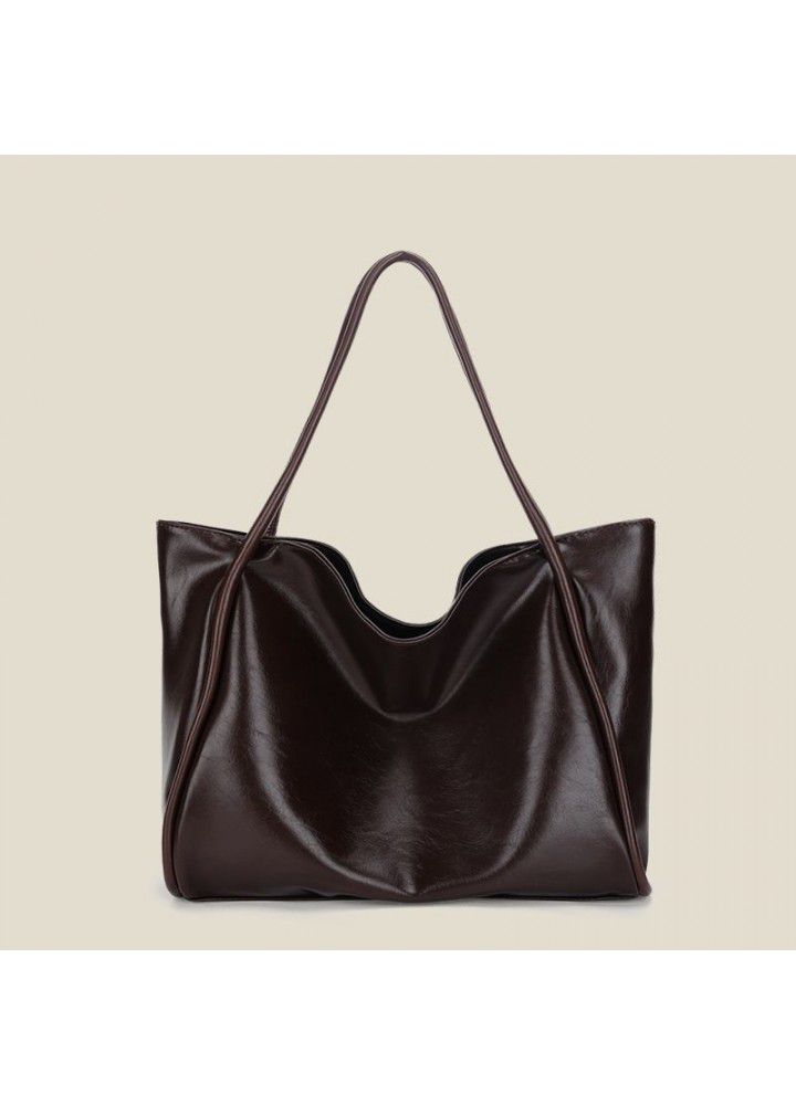 High capacity tote bag bags summer bag retro simple leather commuter women's bag manufacturer direct sales