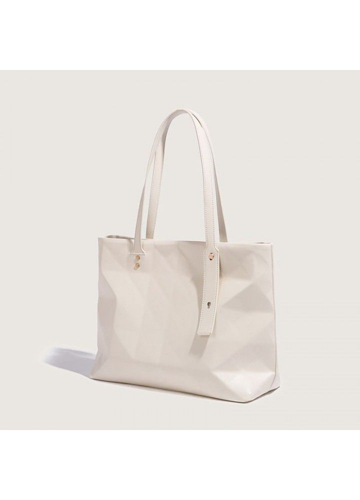 Large capacity bag women's fall versatile  new Chaoling lattice single shoulder bag commuter simple portable Tote Bag