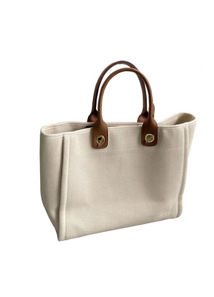 Simple canvas portable women's bag trend fashion women's big bag tot one shoulder trend  summer new women's bag