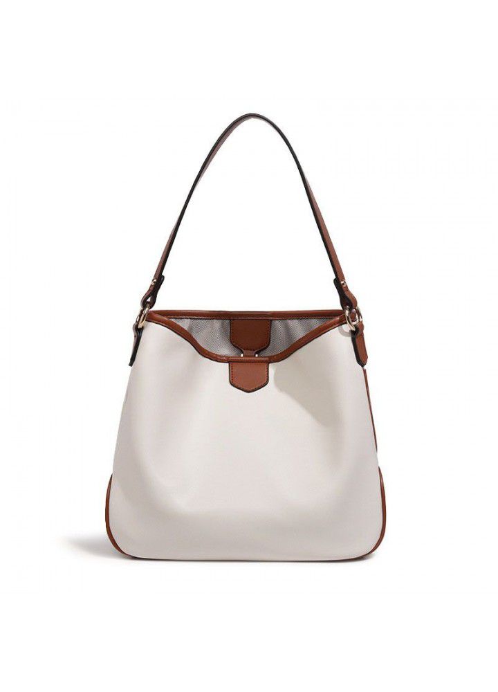 Large capacity women's bag  autumn and winter new fashion armpit bag solid color portable Tote Bag Messenger Bucket Bag