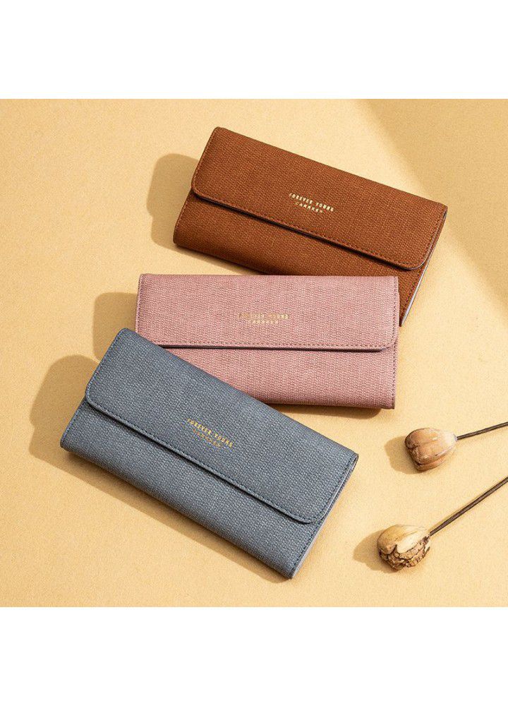  new women's wallet Korean fashion frosted hand bag long bronzed zipper buckle mobile phone bag