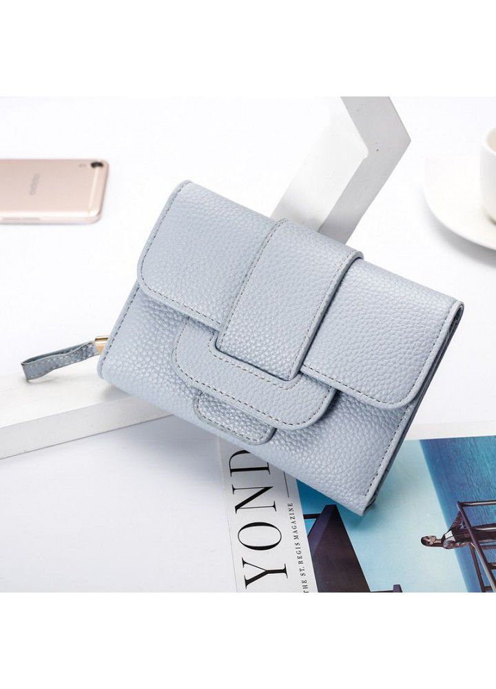  new women's wallet Japan and South Korea buckle simple multi card position wallet medium and long zipper zero wallet wholesale