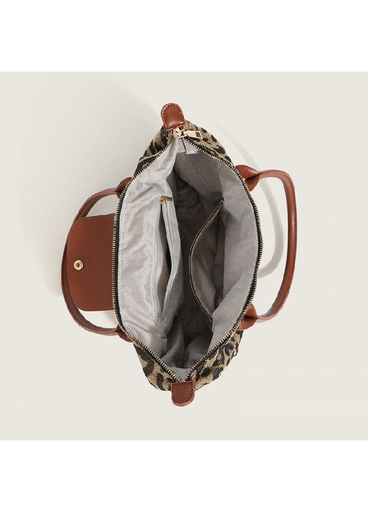 70th anniversary of autumn and winter  women's long handle portable Shoulder Bag Tote dumpling bag big leopard pattern bag trendy girl