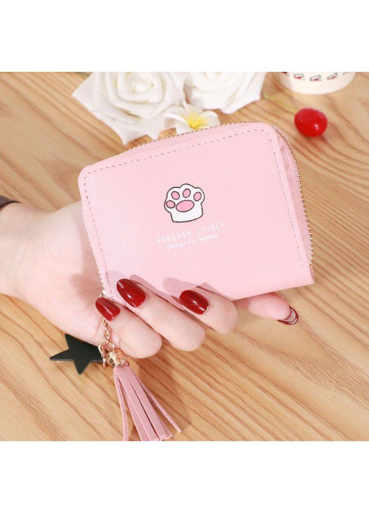  new Korean wallet women's short zipper large capacity wallet versatile fashion simple student handbag
