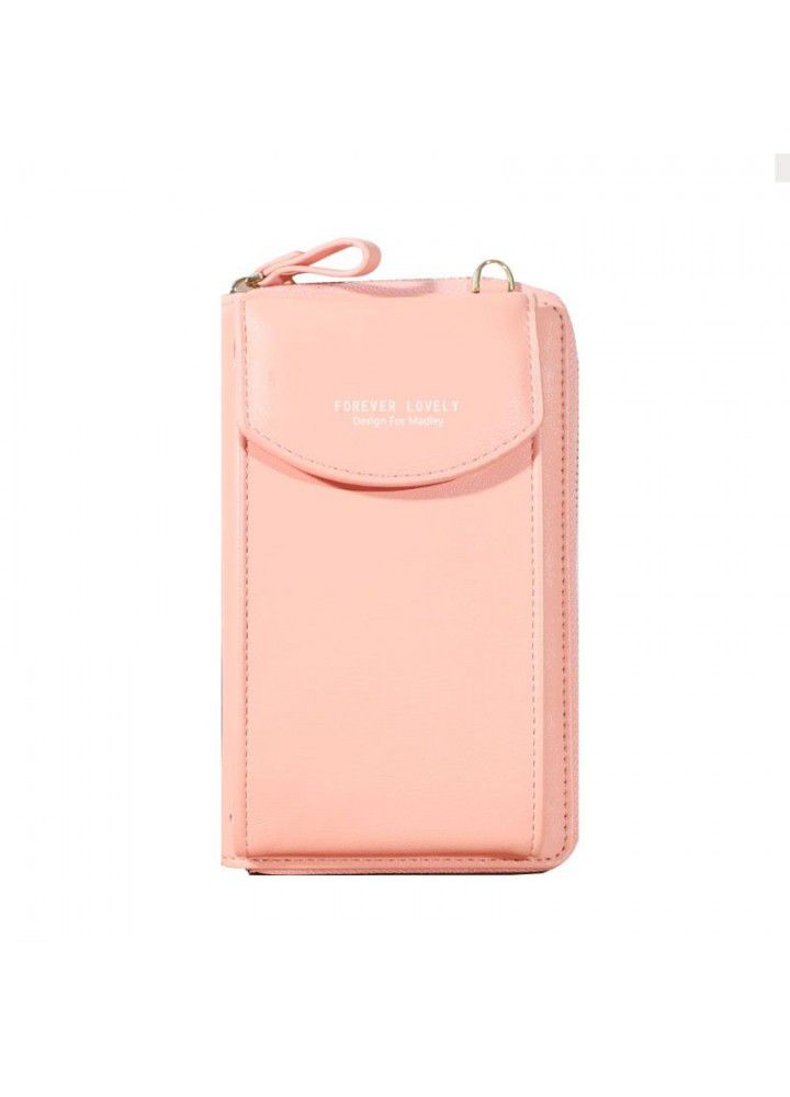 new wholesale large capacity multifunctional solid color fashion simple single shoulder small bag messenger mobile phone bag women