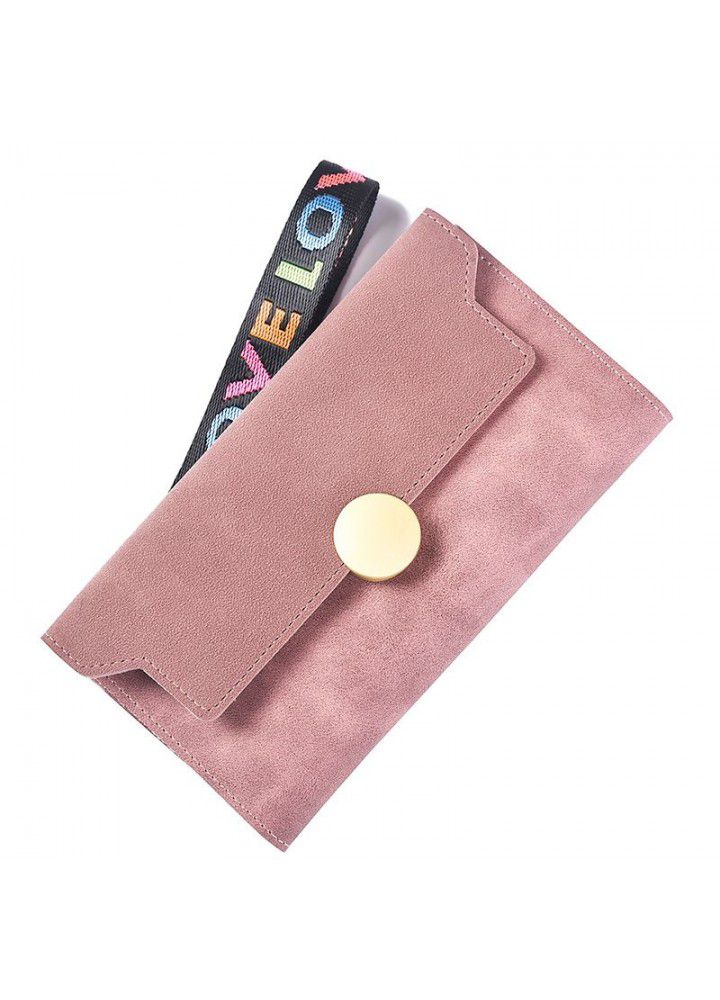  New Student Wallet Korean frosted multi card zipper wallet women's long handbag 30% off wholesale
