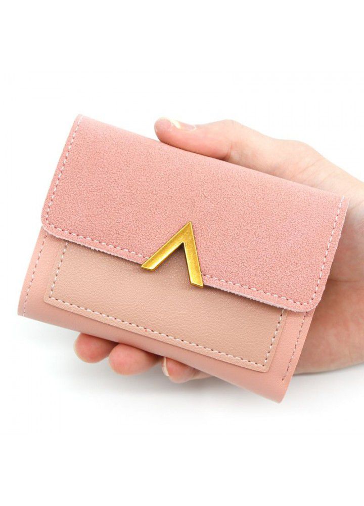  new Korean simple women's wallet short large capacity girls' wallet student small card bag zero wallet