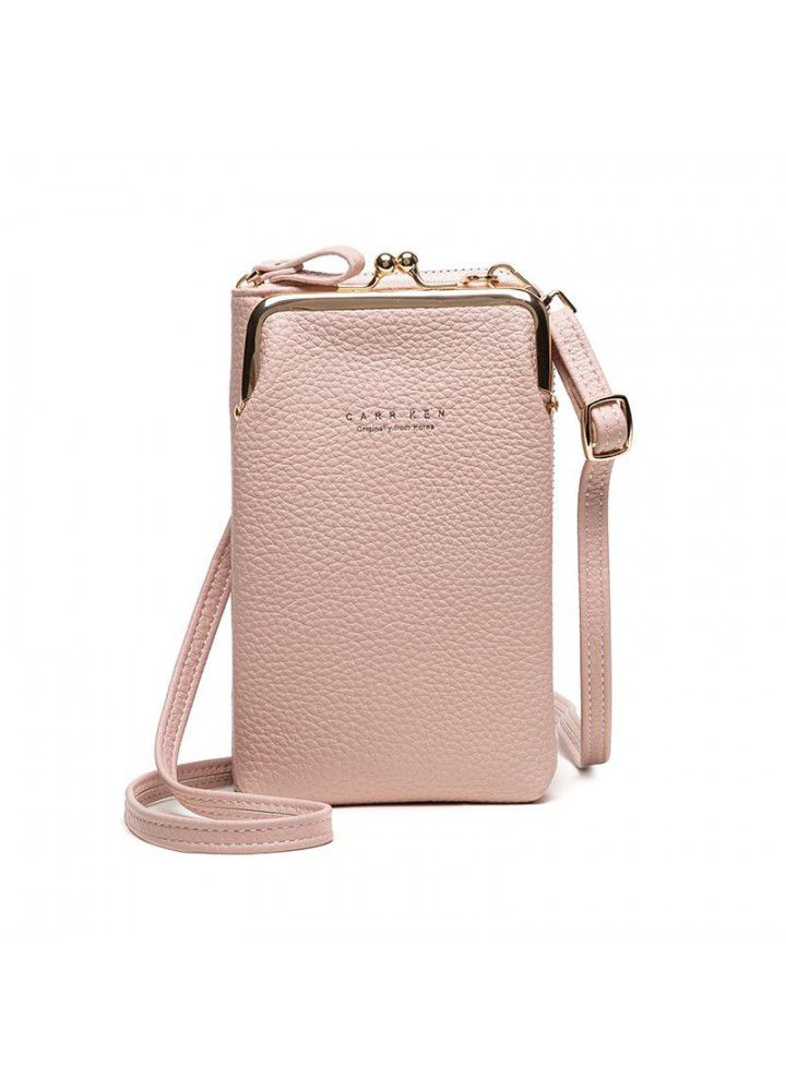  new wallet solid color soft face Korean fashion style double-layer mobile phone bag medium long Pu zero wallet