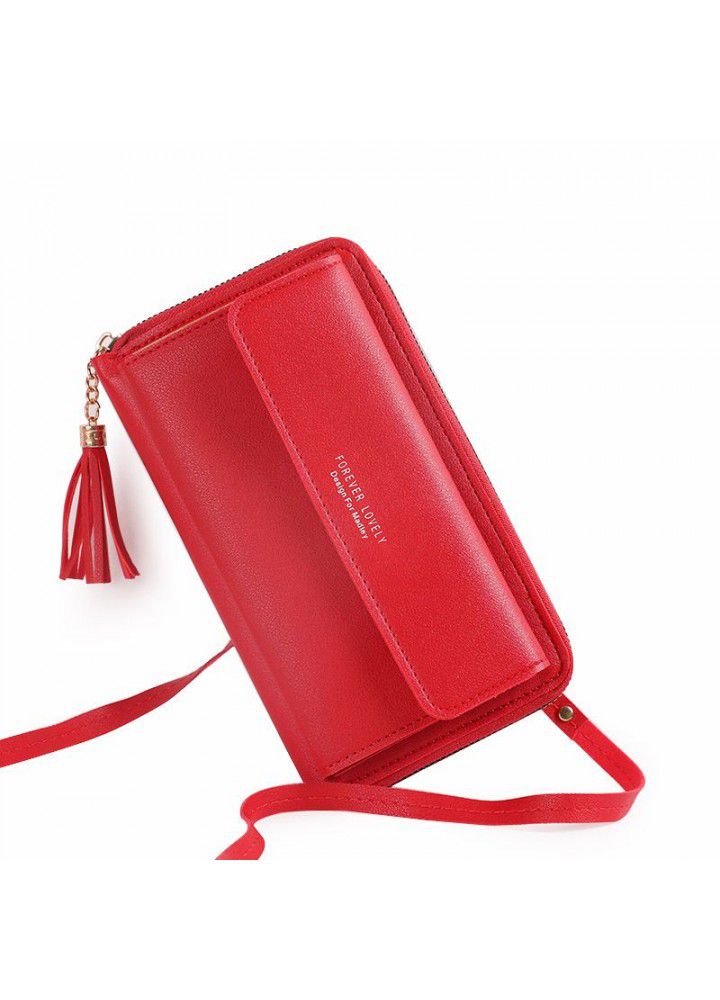  new large capacity multifunctional solid color single shoulder small bag fashion simple horizontal messenger mobile phone bag for women