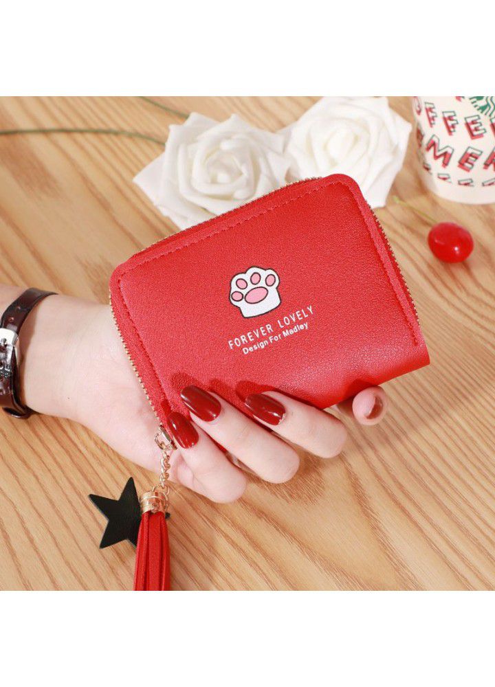  new Korean wallet women's short zipper large capacity wallet versatile fashion simple student handbag