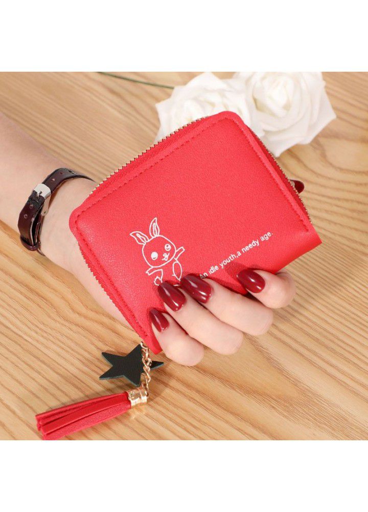  new Korean wallet women's short simple Korean rabbit zipper buckle student card bag zero wallet