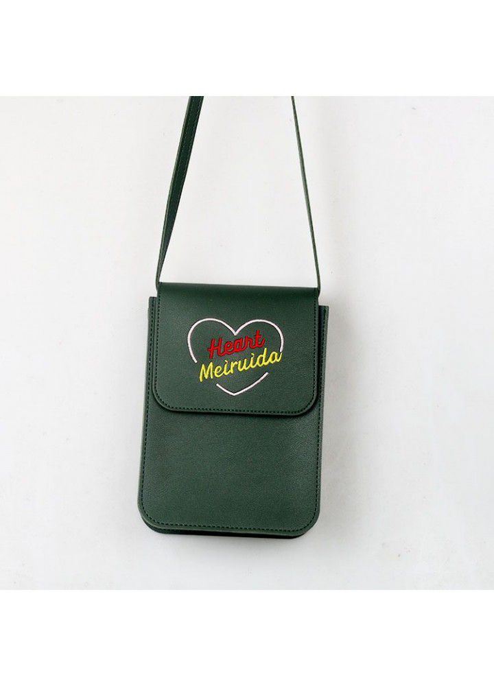 2018 new mobile phone bag Korean embroidered women's single shoulder bag multi-functional oblique cross Mobile Phone Wallet multi card slot card bag