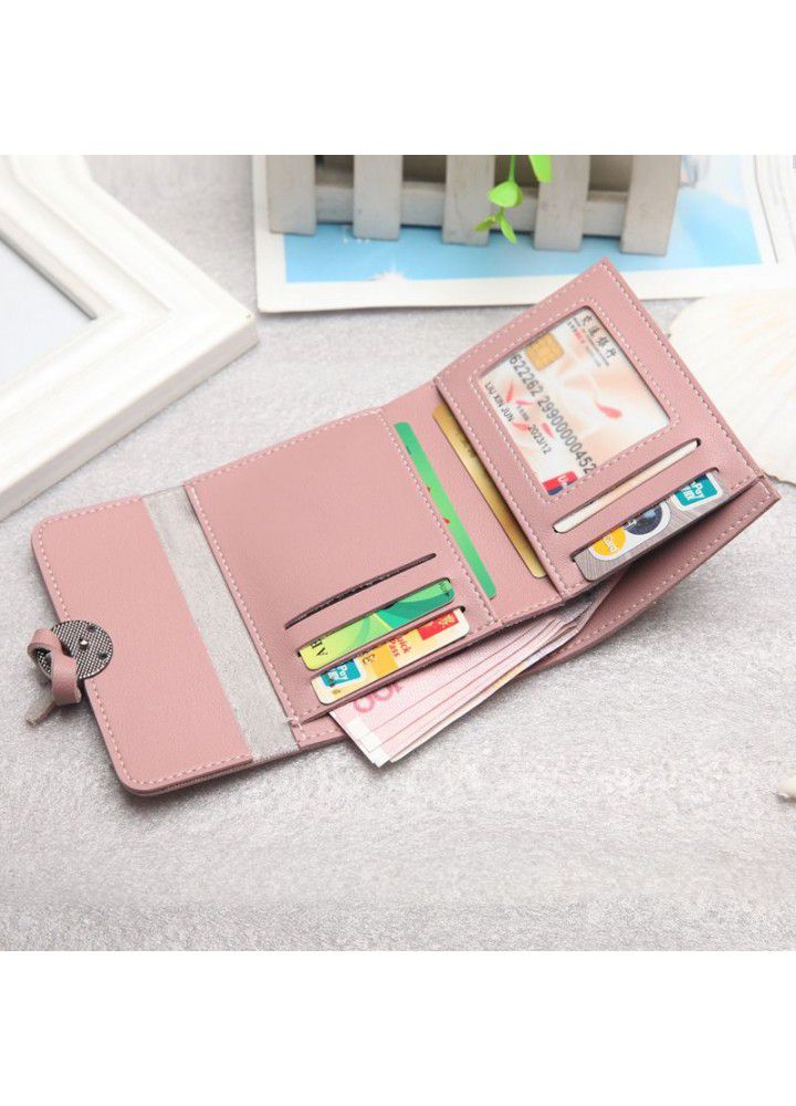  new women's wallet women's short card bag large capacity wallet Korean leisure 30% discount multifunctional buckle bag