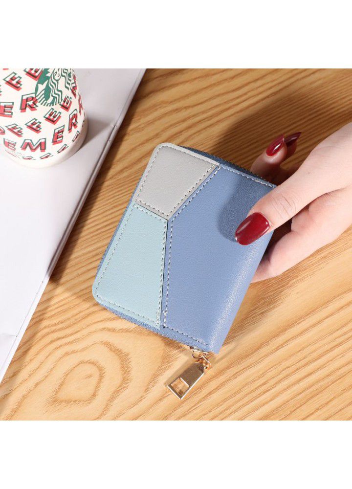  new wallet short women's Zipper Wallet Student Korean splicing contrast tassel versatile zero wallet