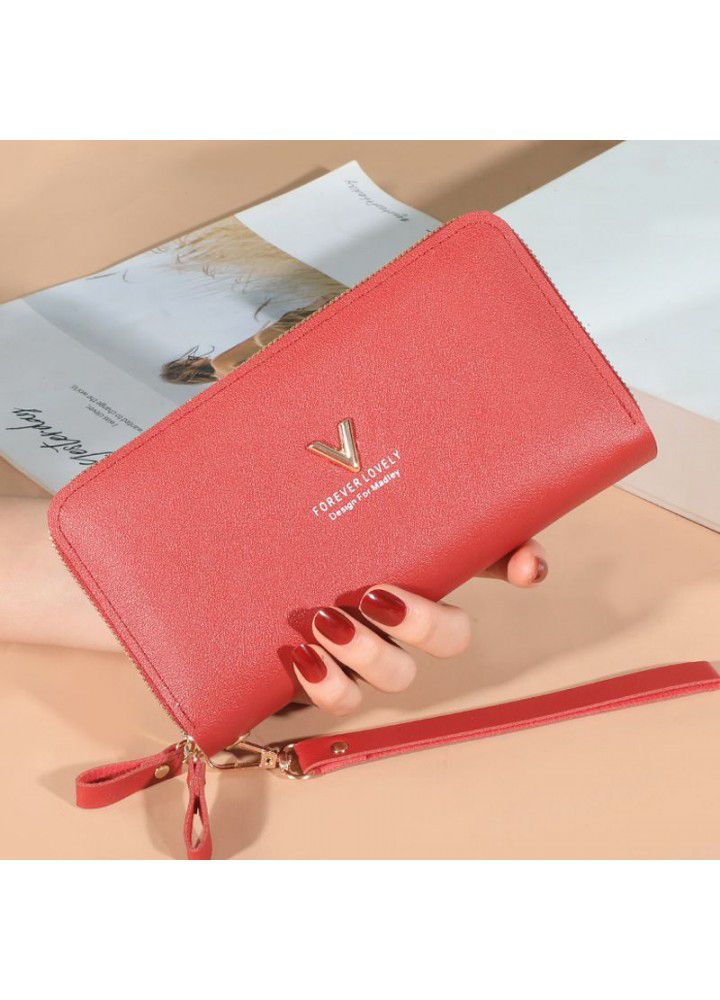 new women's long money Korean version simple double zipper large capacity zero wallet multi card slot wallet card bag