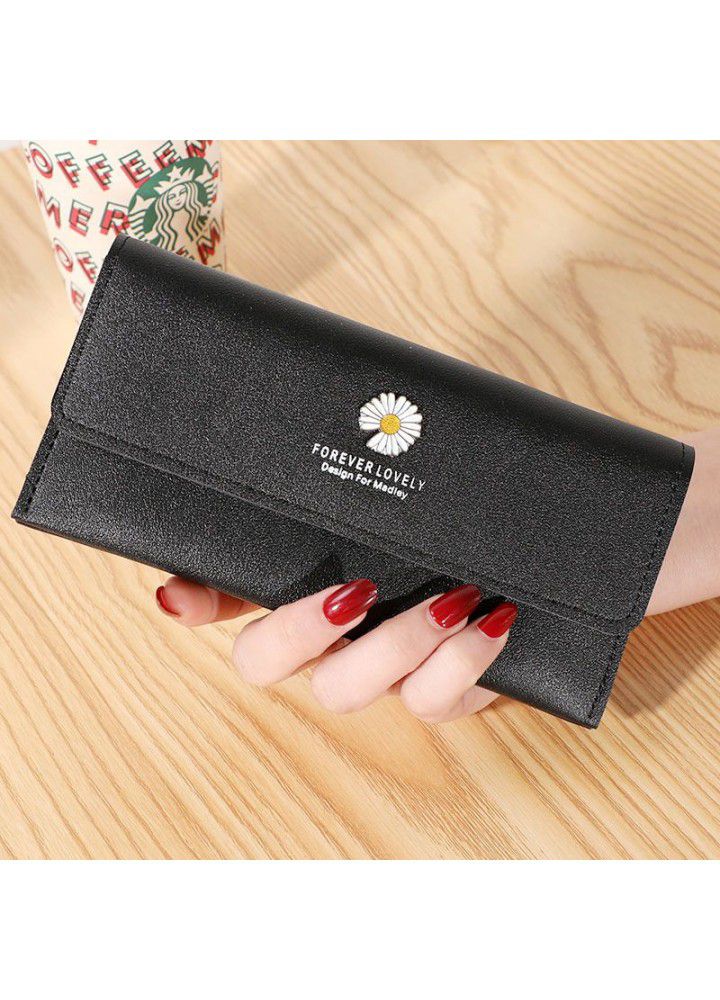  new women's long chrysanthemum wallet large capacity hand bag multifunctional multi card zipper wrapping clip
