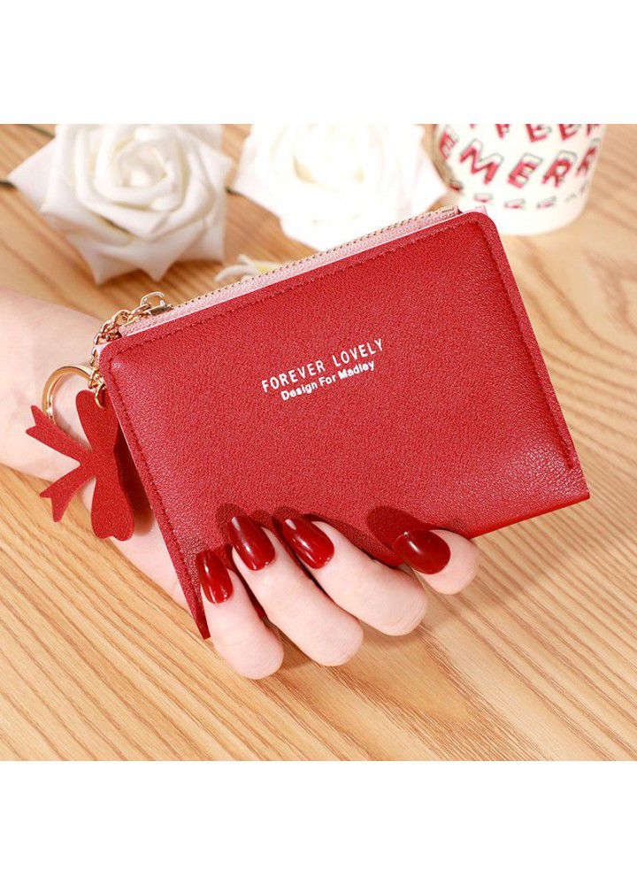  new cross-border women's wallet short side zipper change card bag two folding fashion simple Korean Wallet