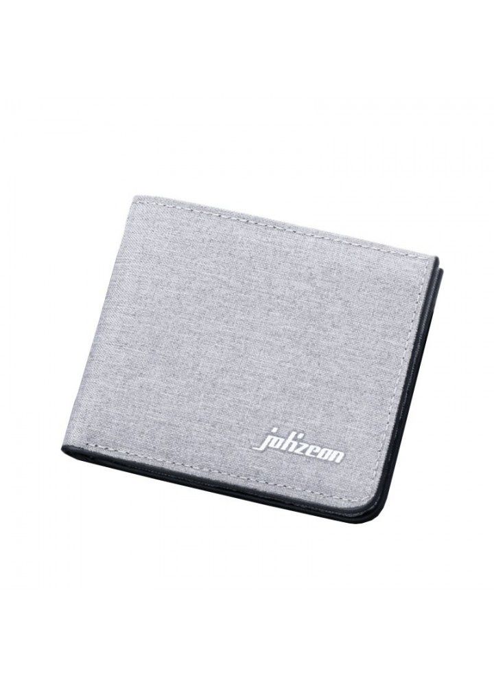 Jolizeon men's short wallet canvas multi card horizontal denim wallet ultra thin dollar Bag Wallet