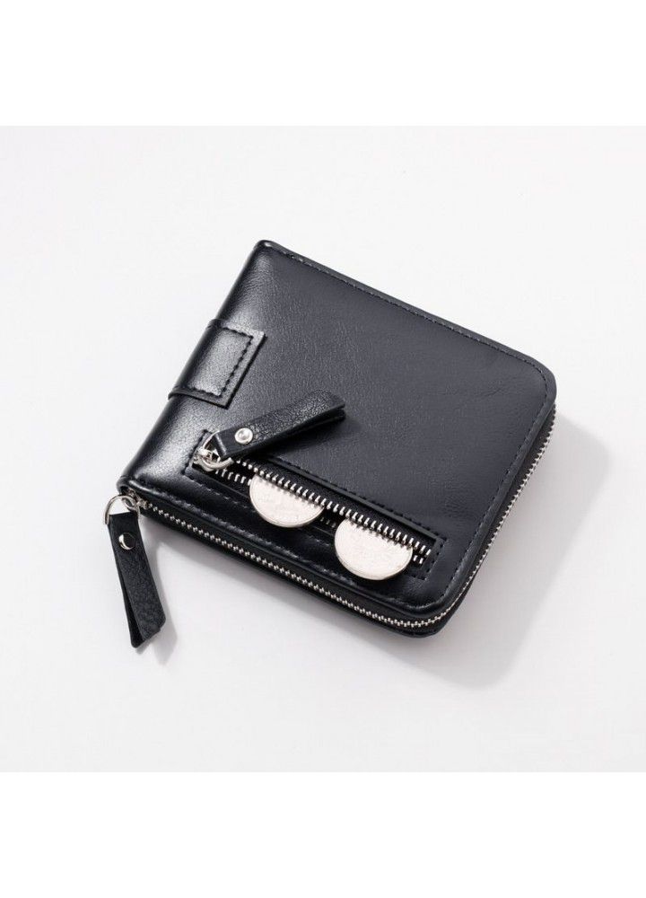 Zipper wallet men's short fashion brand earth folding multifunctional card holder multi fashion personalized wallet Japan and South Korea youth fashion