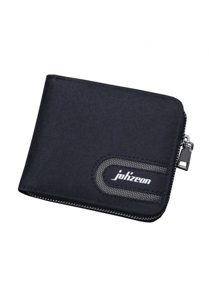Zipper Canvas Wallet men's short retro personalized fashion wallet Oxford student simple fashion brand multi card Japanese Series