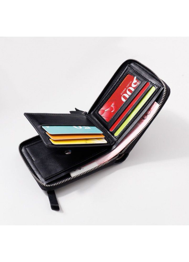 Zipper wallet men's short fashion brand earth folding multifunctional card holder multi fashion personalized wallet Japan and South Korea youth fashion
