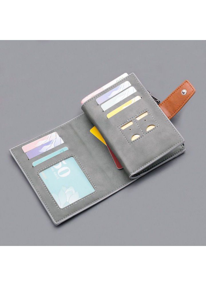 Canvas Wallet short men's button bag wallet multi card seat driver's license with zipper wallet men's