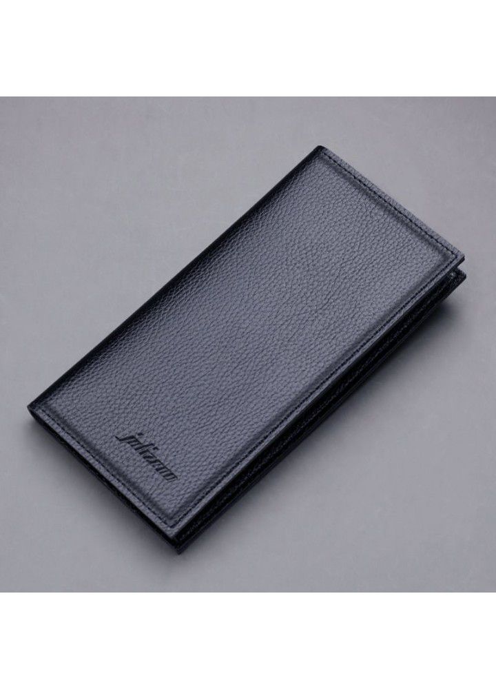 Long wallet slim men's wallet multi card soft leather lychee pattern simple men's wallet menwallet