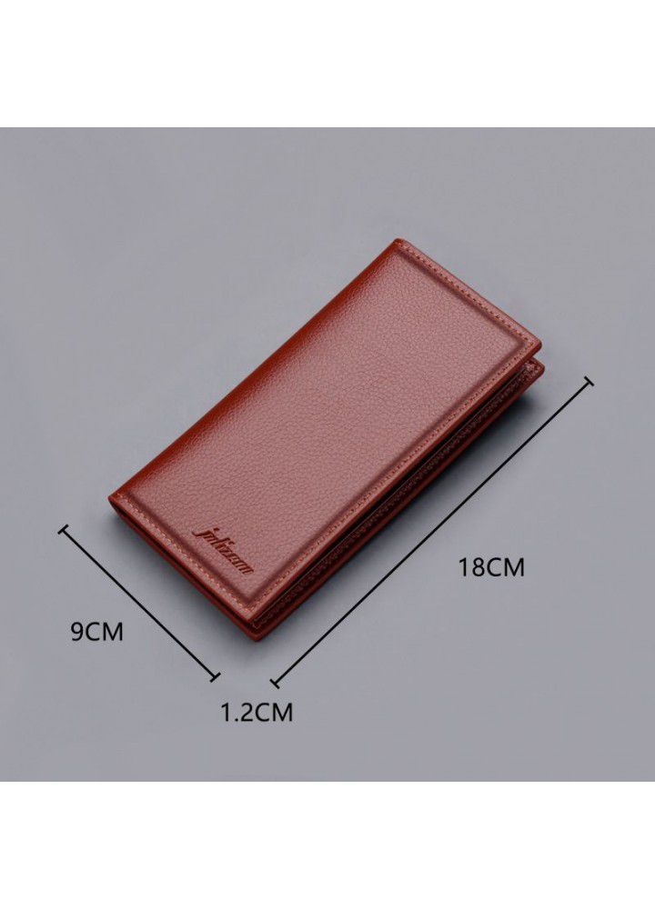 Long wallet slim men's wallet multi card soft leather lychee pattern simple men's wallet menwallet