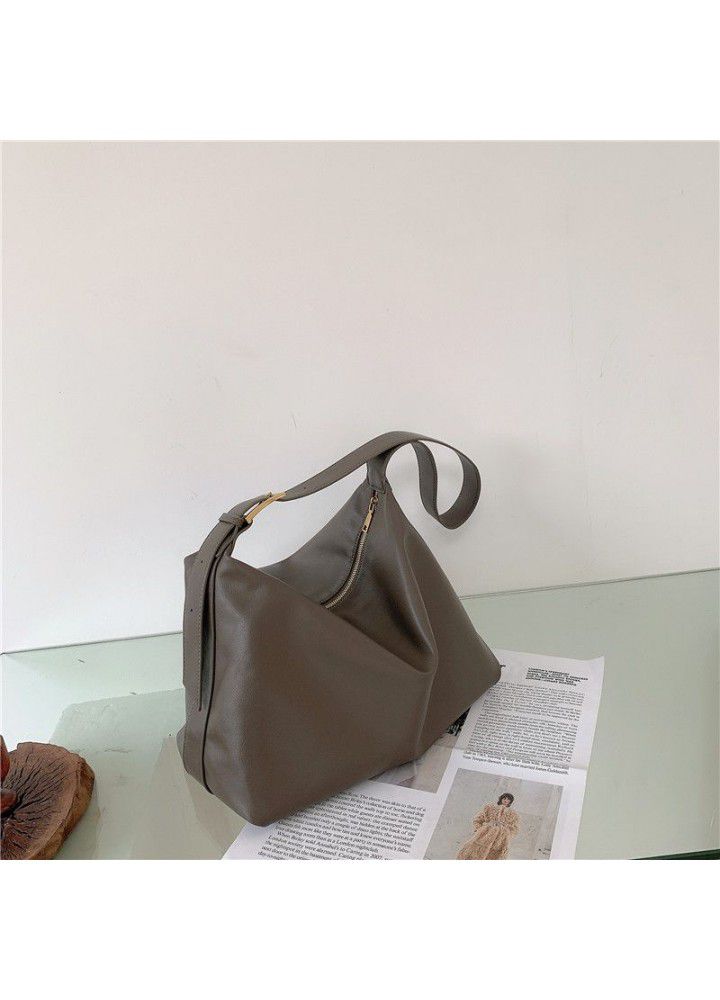 Bag women's Bag Messenger Bag large capacity single shoulder bag soft leather versatile soft collapse extremely simple  new Tote Bag