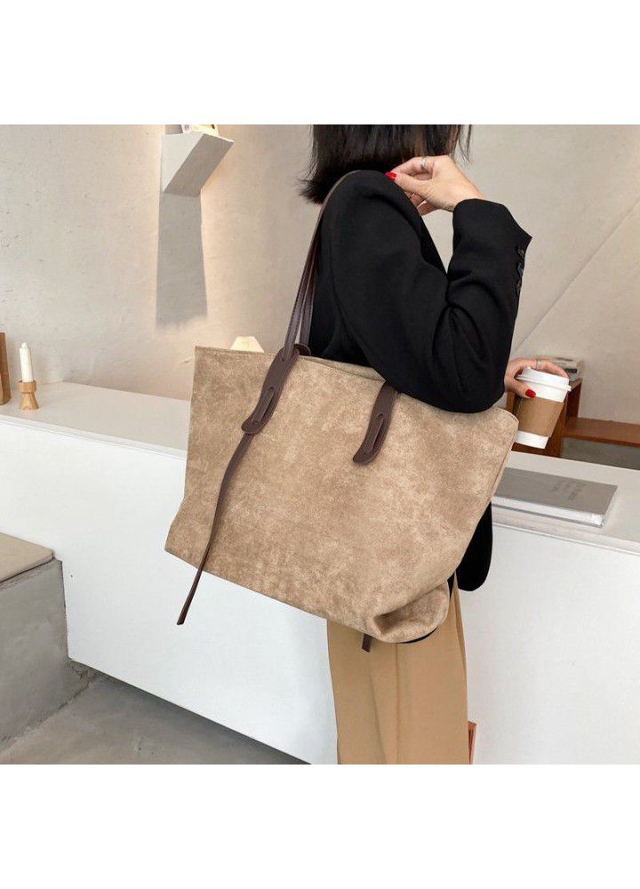 Large bag women's large capacity  autumn and winter new wave 100 hand Tote Bag Fashion frosted net red single shoulder bag 