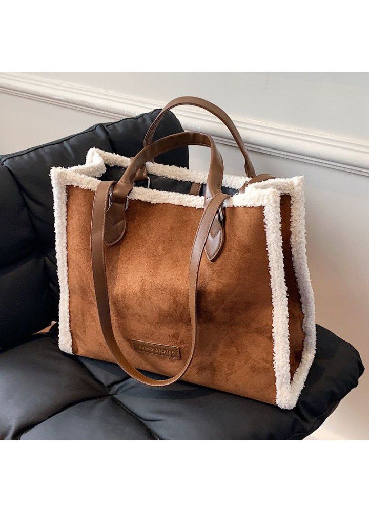 Versatile ins bag women's large capacity  New Fashion Shoulder Bag autumn winter texture retro portable Tote Bag 