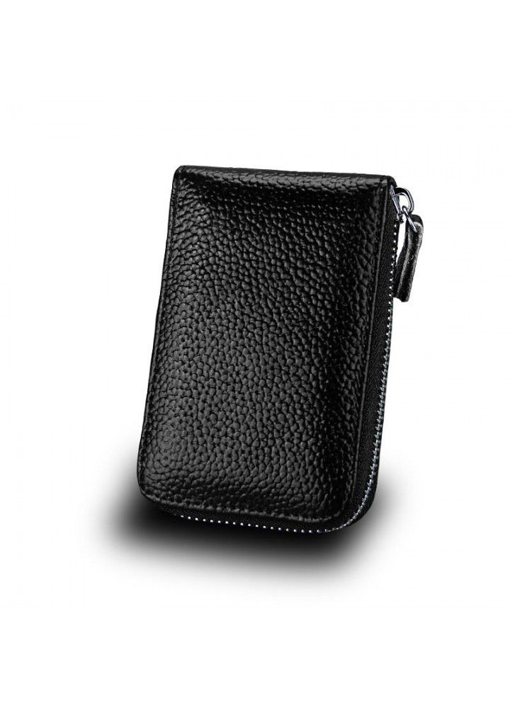 Hot selling multi-functional zipper organ card bag multi card slot card bag credit card cover zero wallet real leather clip manufacturer batch 