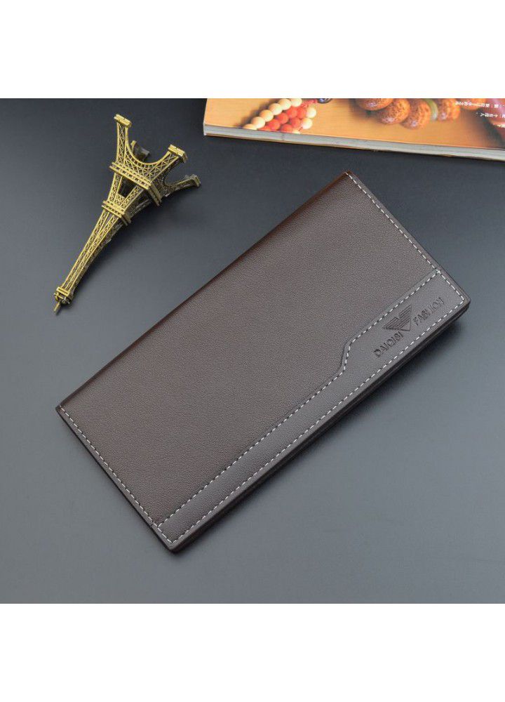 Men's wallet Long Wallet men's youth leisure business 30% off multi card slot large capacity simple thin soft Wallet 