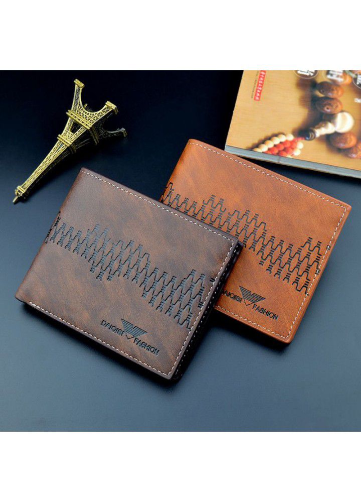 New men's wallet men's short fashion Thin Wallet multi card 30% off youth zipper horizontal business soft Wallet 