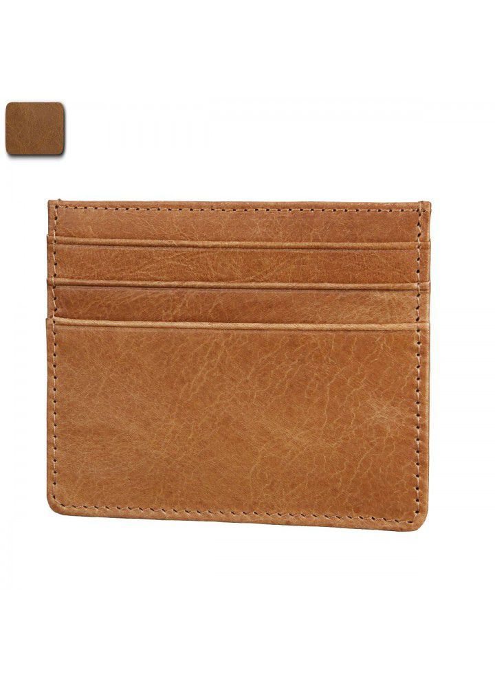 Manufacturer wholesale RFID Business Bank card bag vintage leather credit card bag bus card leather cover business card