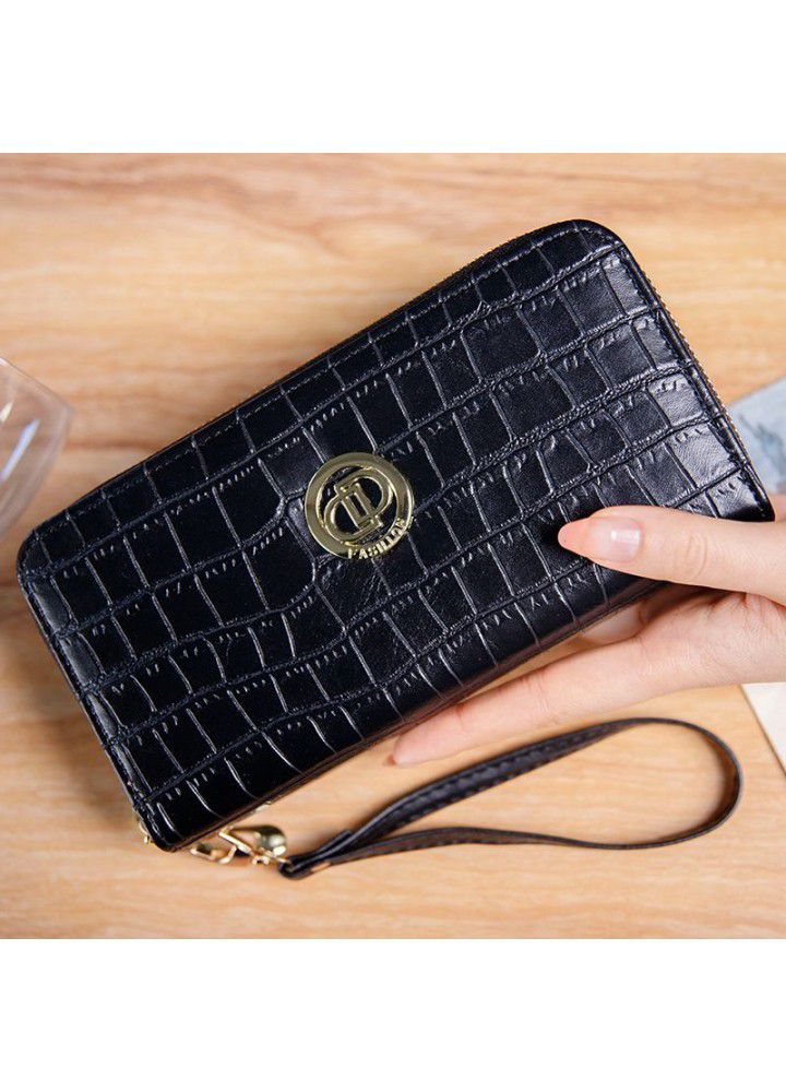  new women's purse double layer long women's handbag double zipper fashion fashion multi card position high-capacity grab