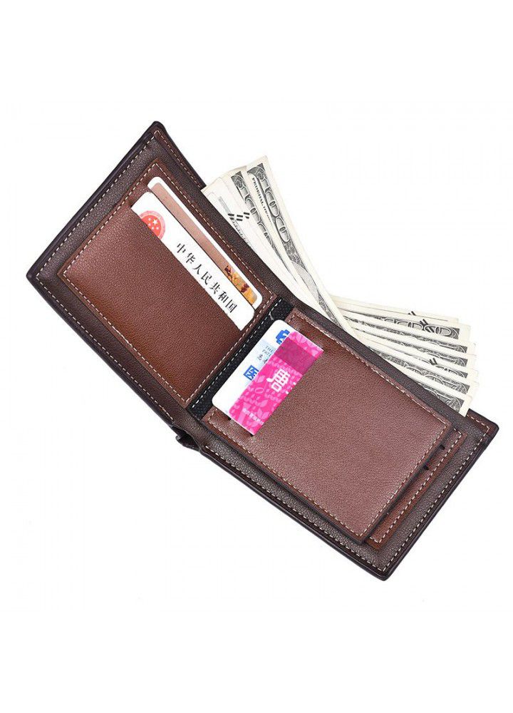 Cross border popular men's short smooth wallet European and American fashion multi card soft wallet manufacturer spot wholesale