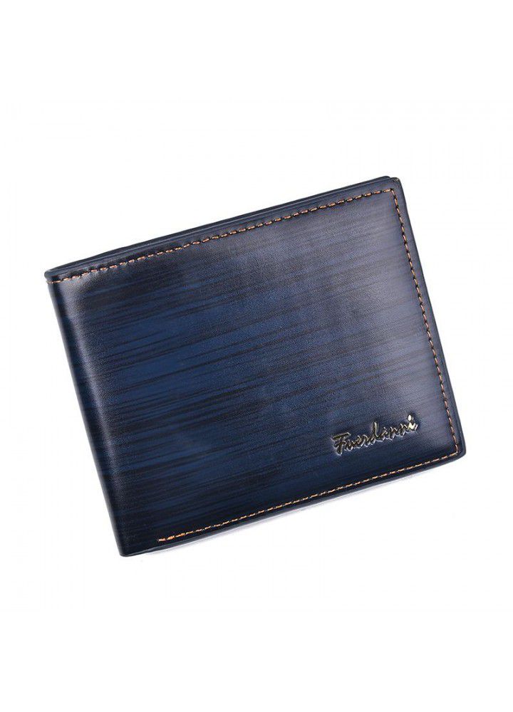 Cross border popular men's short smooth wallet European and American fashion multi card soft wallet manufacturer spot wholesale